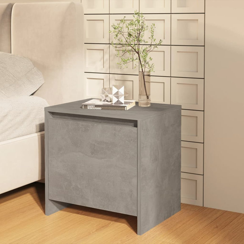 Morden 45cm W Bedside Table, Concrete Grey, Individual