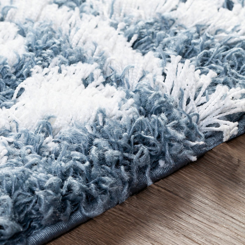 Demin Modern Shaggy Rug, Geometric Stain Resistant Easy to Clean Rug For Living Room, Dining Room, Bedroom