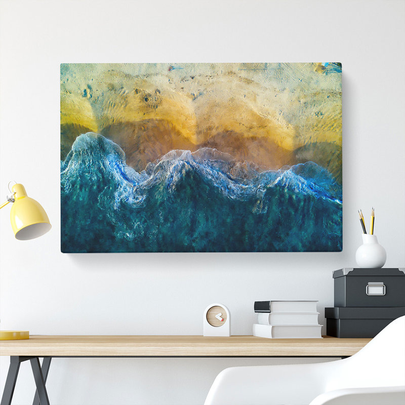 Incoming Waves - Wrapped Canvas Painting, 35cm H x 50cm W x 3cm D