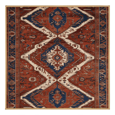 Machine Washable Persian Brown Area Rug