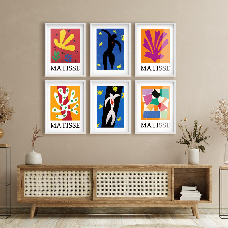 Ensemble de galerie d'art encadré, impression de collage, illustrations abstraites de formes et de formes décoratives modernes colorées pour le salon, la chambre à coucher, le bureau