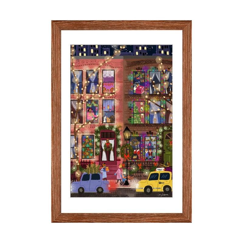 Maisons de Noël de Noël, Cadre d'angle ouvert en bois classique, H 24 po x l 16 po