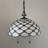 Remziye Tiffany Hanging Lighting White Stained Glass Crystal Beans LED Bulbs Included 16"W*16"D*75"H
