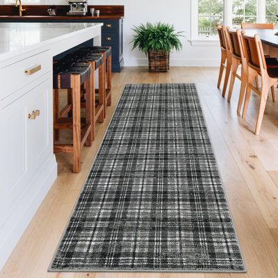 Tapis lavables pour chambre à coucher Tapis moderne pour salle de séjour Tapis contemporain à carreaux antidérapants Tapis antidérapant à poils courts pour salle de jeux