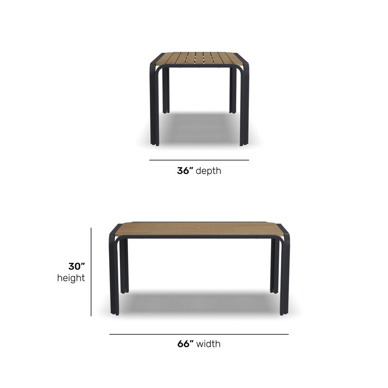 Lynna Rectangular 36'' L x 66'' W Outdoor Dining Table