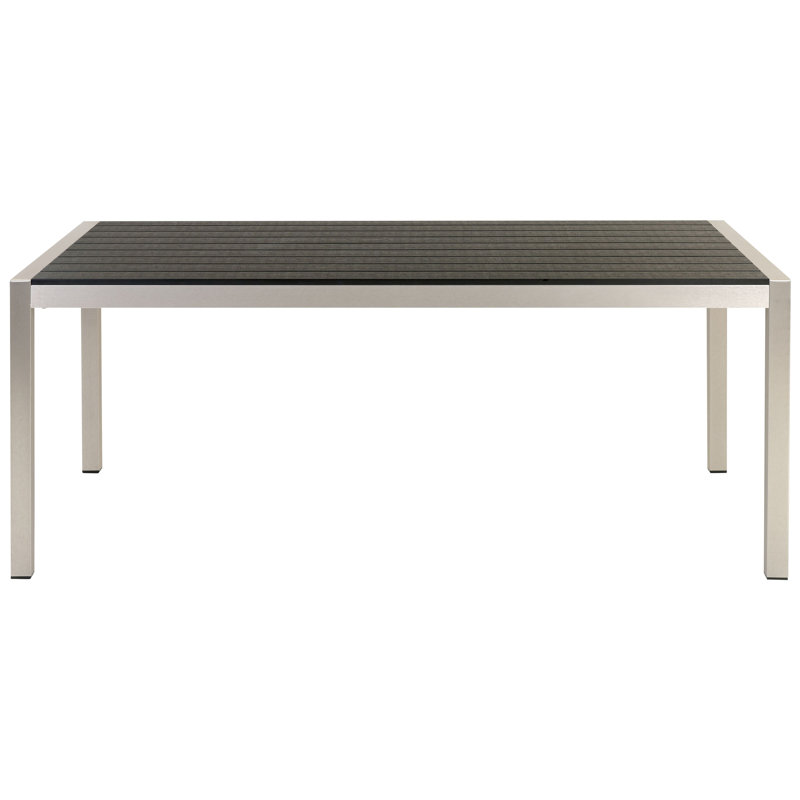 Hillegier Rectangular 180Cm L Table, Silver, Black