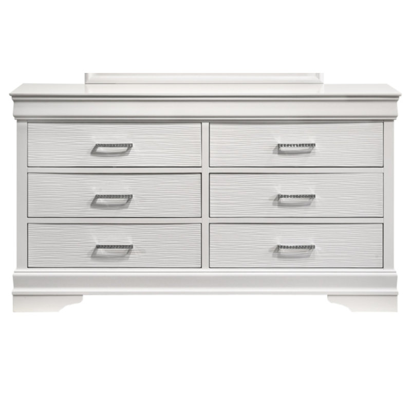 Commode 6 tiroirs Mayodan, Blanc