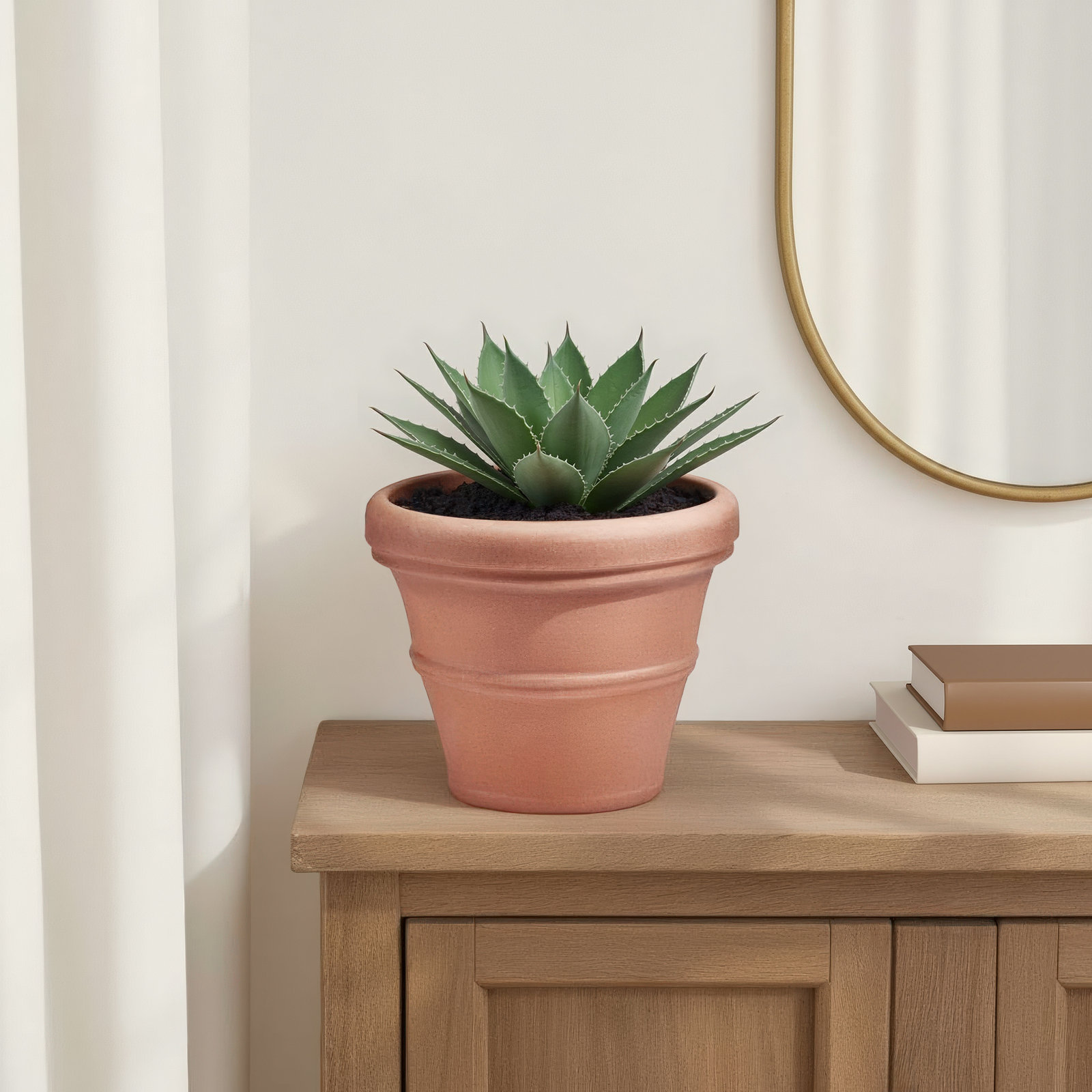 Lanesborough Resin Pot Planter, Weathered Concrete, 9.25" H x 11.4" W x 11.4" D