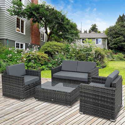 Gennett 4 Seater Rattan Sofa Set