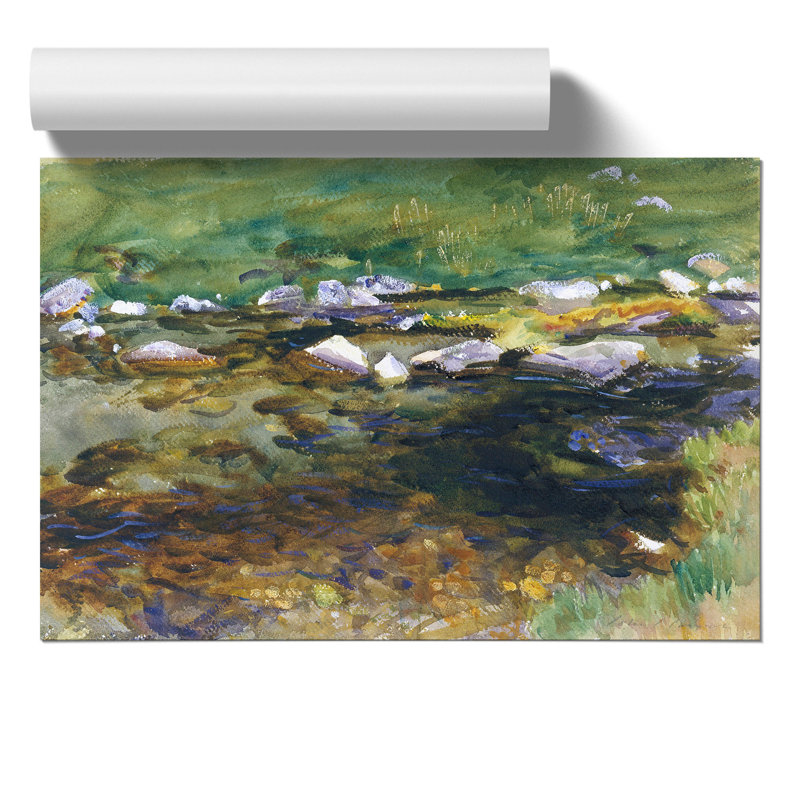 Brook And Meadow by John Singer Sargent - No Frame Painting, 21cm H x 30cm W x 0.1cm D