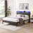 Mesum Fabric Upholstered Frame with LED Lights-172840091