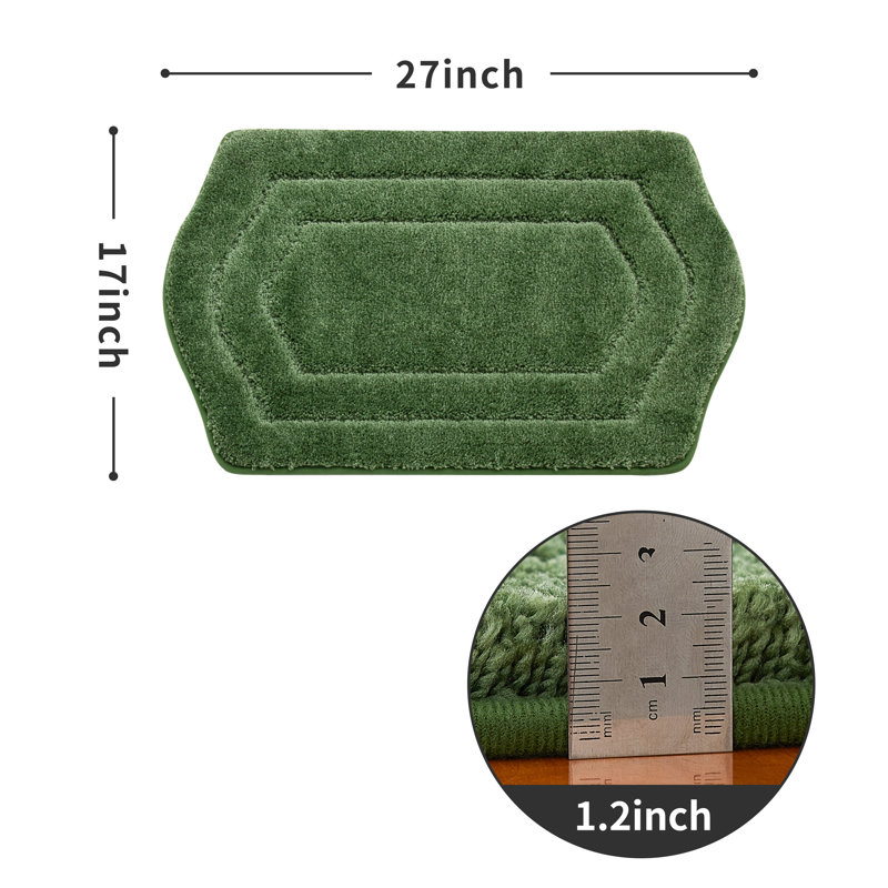 Non-Slip Bath Rug, Green, 43.2cm W x 68.6cm L