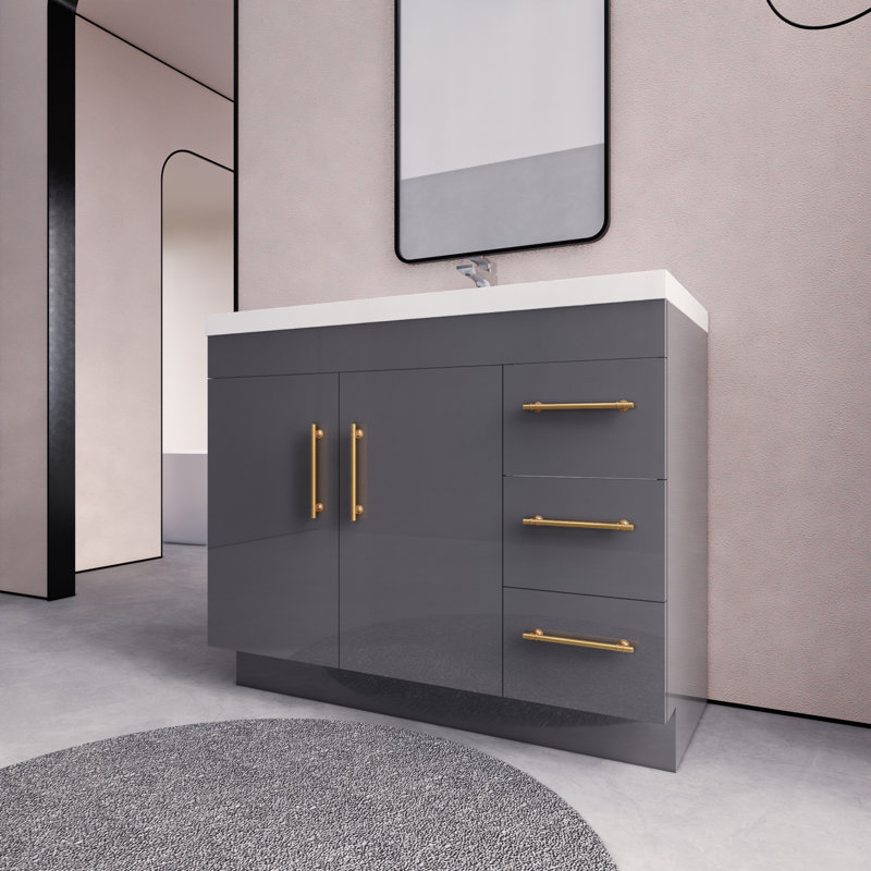 Ensemble de meuble-lavabo simple 42 po Eliza, Gris