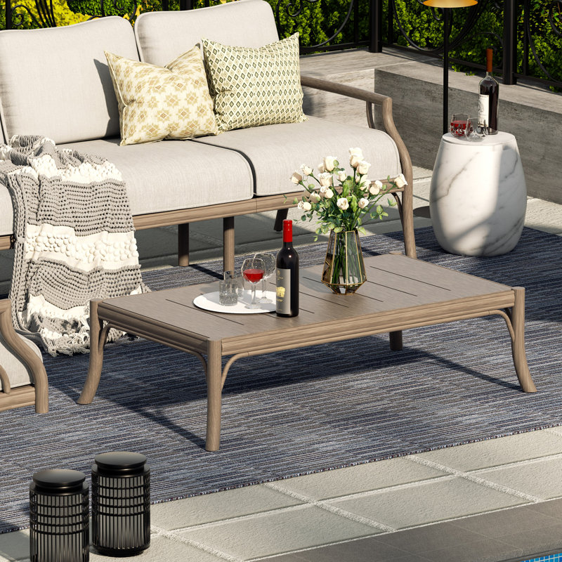 Table basse en aluminium 47,25 po x l 27,5 po Lamando