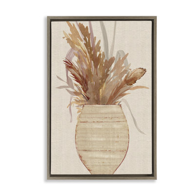 Rustic Wheat & Pottery Framed Floater Canvas by Susan Jill