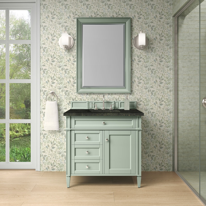 Deleon 36" Single Bathroom Vanity Set, Sage Green, 8" Widespread, Phantome Eclos
