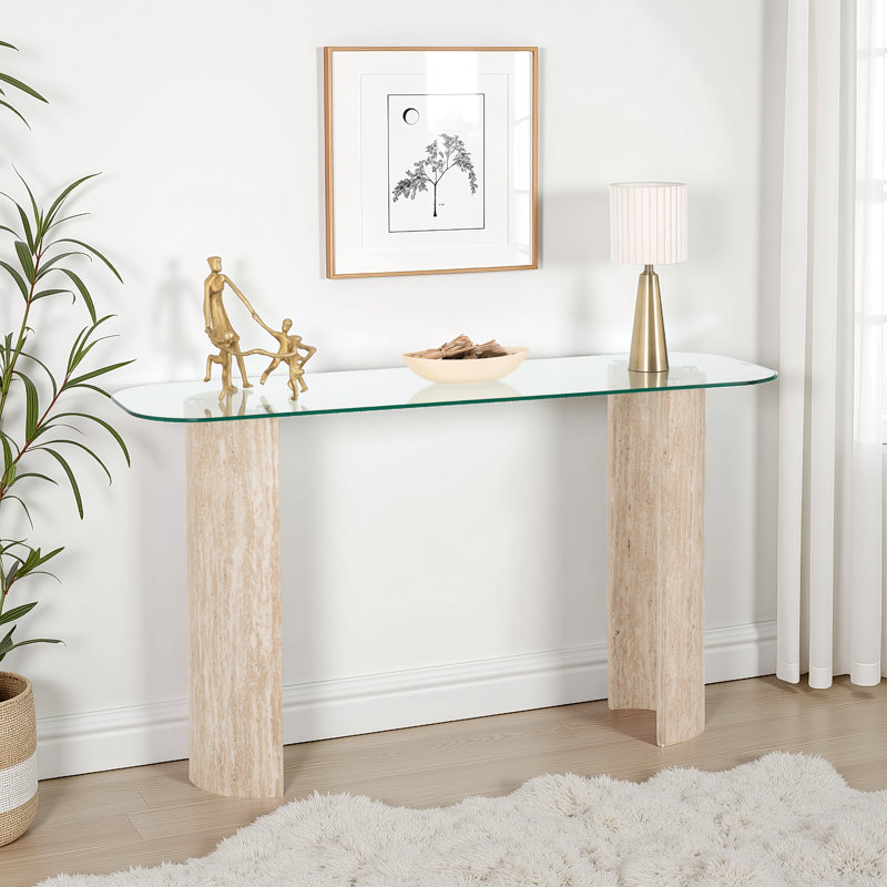 Modena 140cm Glass Top Console Table