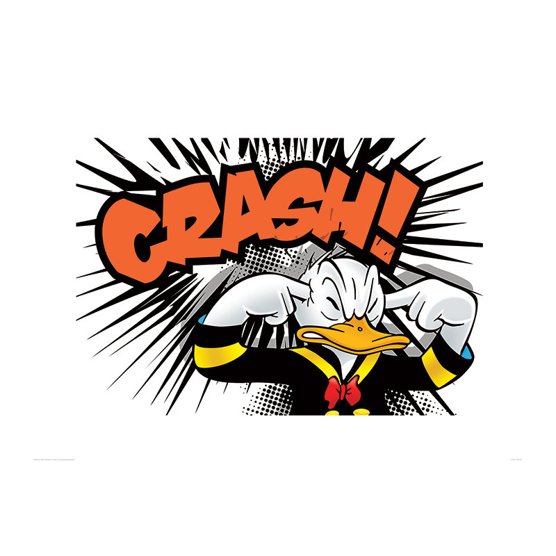 Donald Duck Crash Graphic Art Print