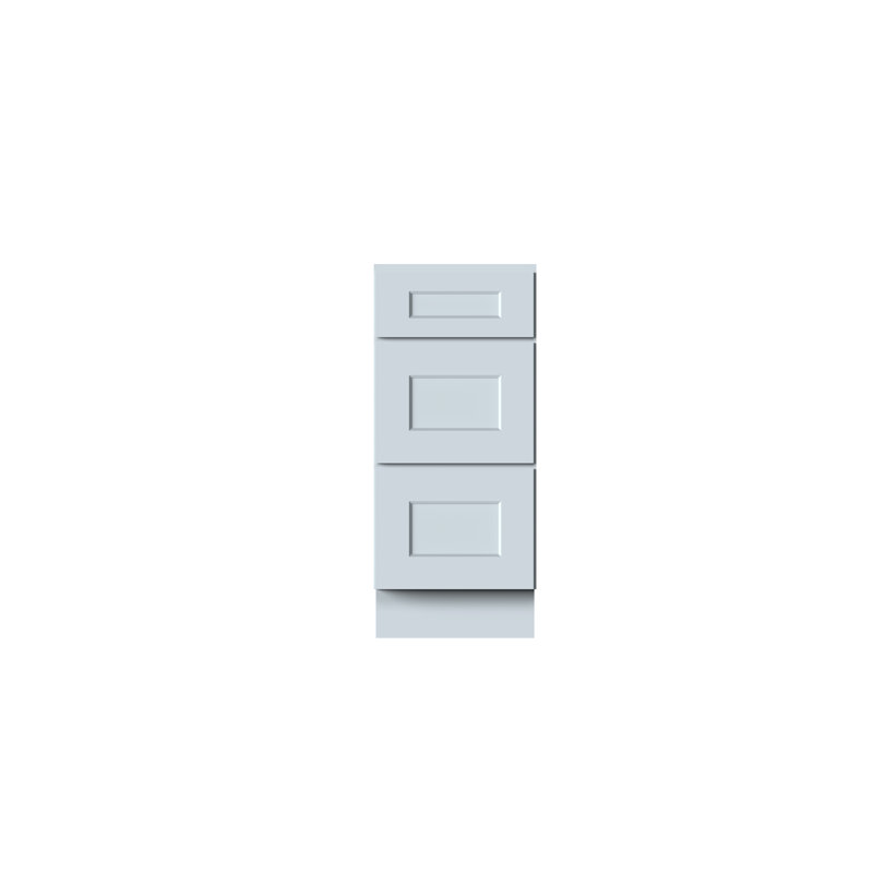 Meuble-lavabo à 3 tiroirs DL Cabinetry (prêt à assembler) style Shaker l 15 po x H 34,5 po x P 21 po - gris tourterelle, 15"