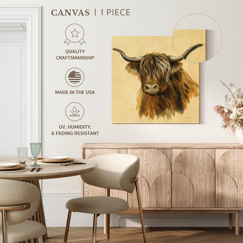 Crowle Highland Animal Cow, 36" H x 36" W
