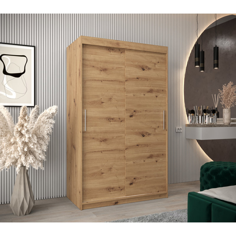Lindfield 2 Door Manufactured Wood Wardrobe, Oak Artisan