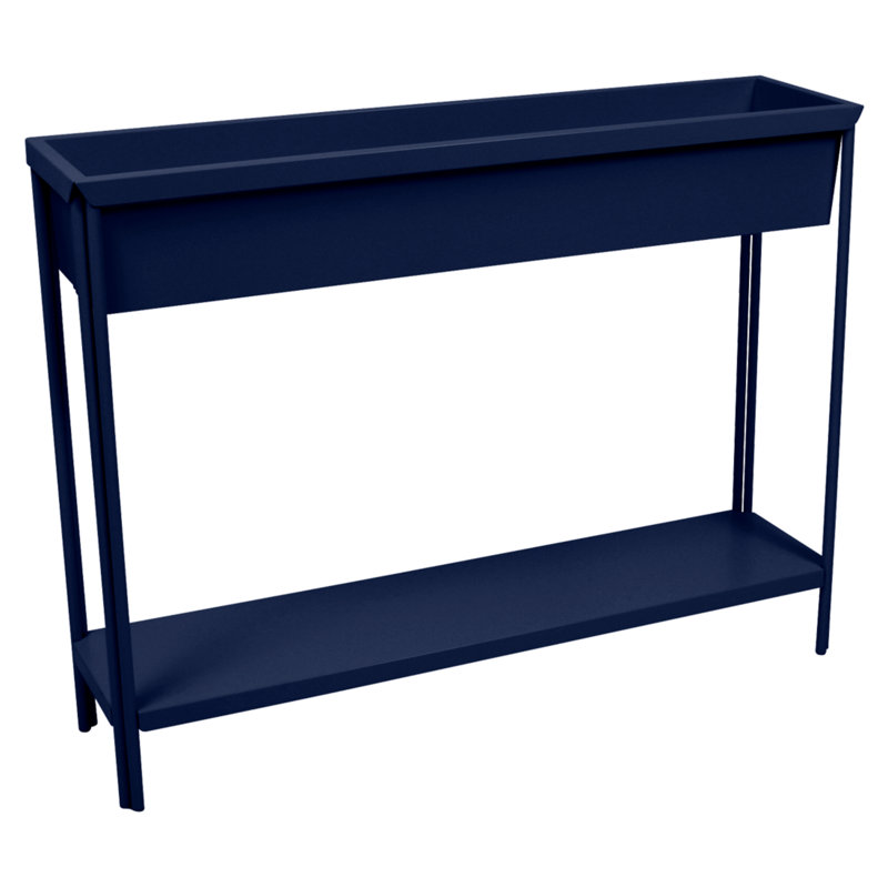 Terrazza Metal Planter, 35.5" H x 47" W x 12" D, Deep Blue