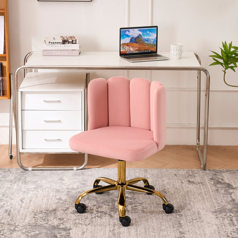 Chaise de coiffeuse avec dossier Venilale, Rose