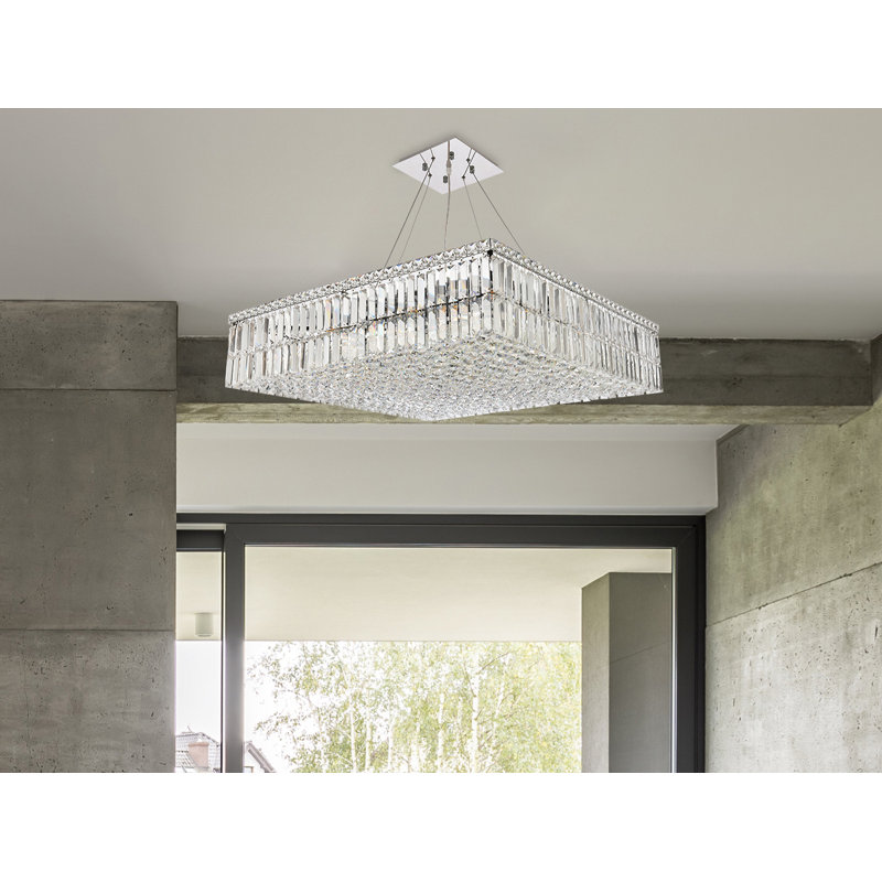 Cadre/lustre carré 12 lumières unique Bratton, 32 po / coupe royale