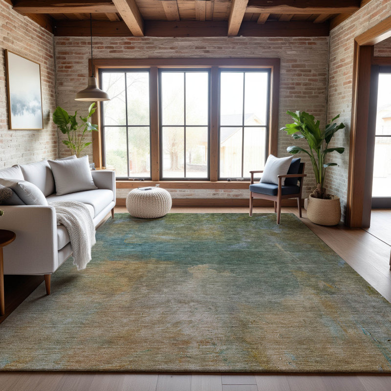 Premium Machine Washable Dahl AMF1073 Abstract Rug, Rectangle 10' x 14'