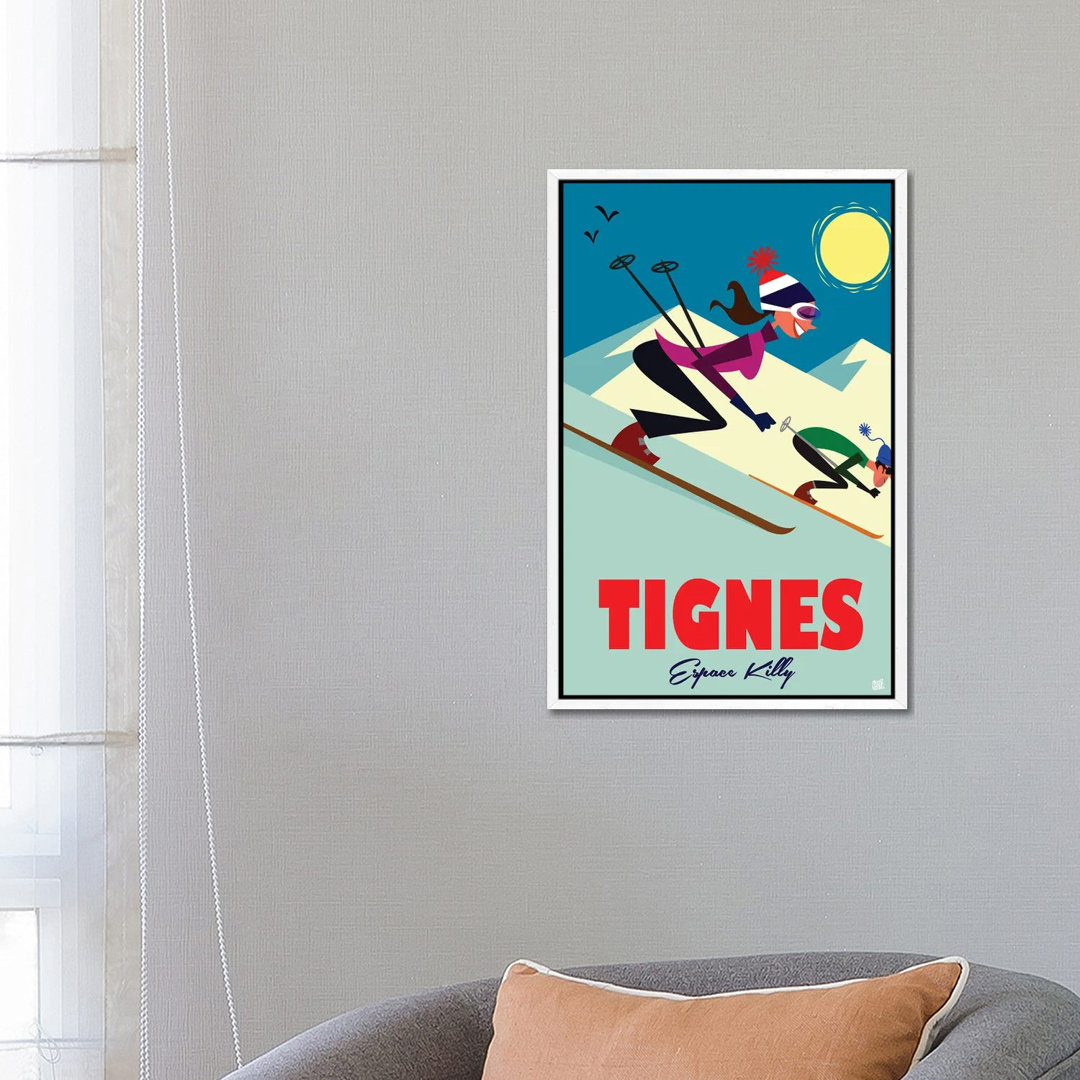 Tignes Espace Killy von Gary Godel - Galerie-umwickelte Leinwand Giclée auf Leinwand