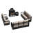 8-Person Outdoor Rattan Patio Set With Fir Pit, Gas Cylinder Rack, sofas, Swivel Chairs & Beige Cushions-1775823274