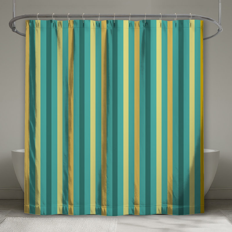 Rideaux de douche verticaux à rayures colorées très longues, L 70 po x H 84 po
