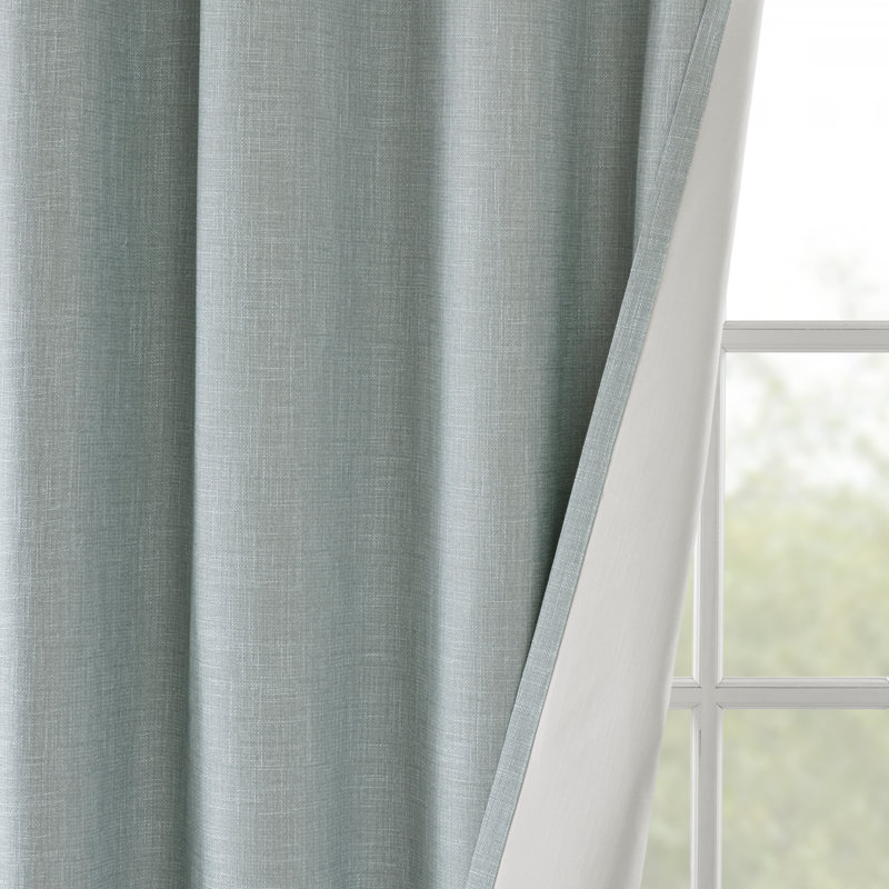 Aqua Polyester Blackout Grommet Top Window Panel, 54" Length