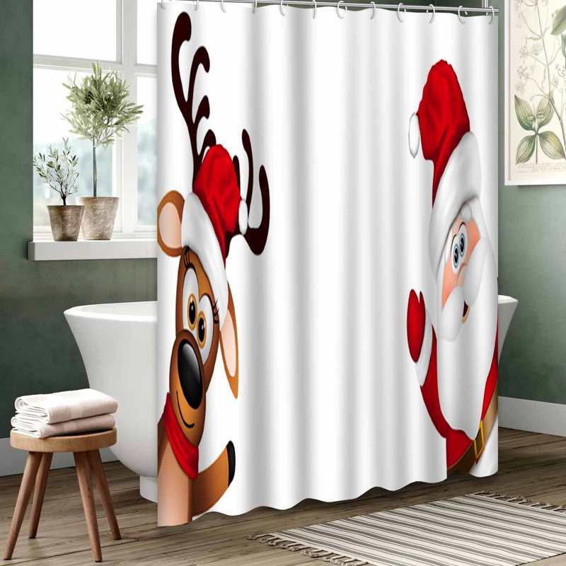 Rideau de douche rouge imperméable, rideaux de douche pour la salle de bain avec 12 crochets, L 72 po x l 72 po