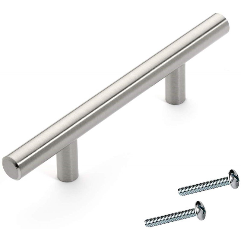 Satin Nickel 5.75" Modern European Bar Cabinet Pull