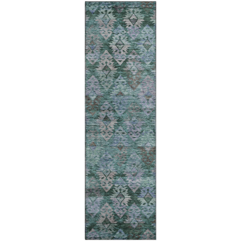 Premium Machine Washable Marasco AMF1637 Diamonds Rug, Runner 2'3" x 7'6"