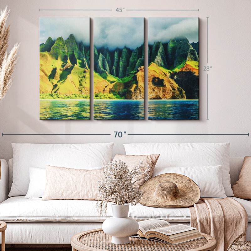 «Na Pali Coast», 3 pièces, H 28 po x l 45 po