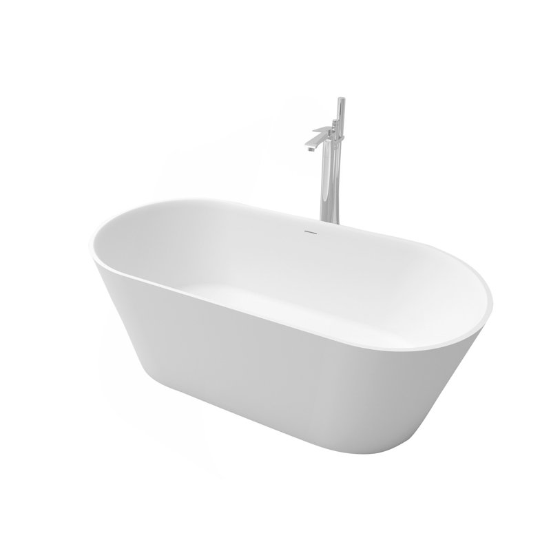 Baignoire de trempage autoportante à surface solide 67 pouces blanc mat 25S16-17PS