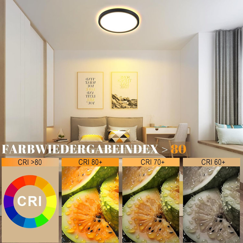 LED Semi Flush Mount, Black