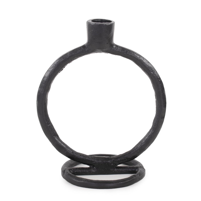 Bougeoir simple en aluminium noir
