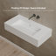 Lavabo mural rectangulaire à surface solide 31,5 po x 16 po Monblari, blanc mat-131562777