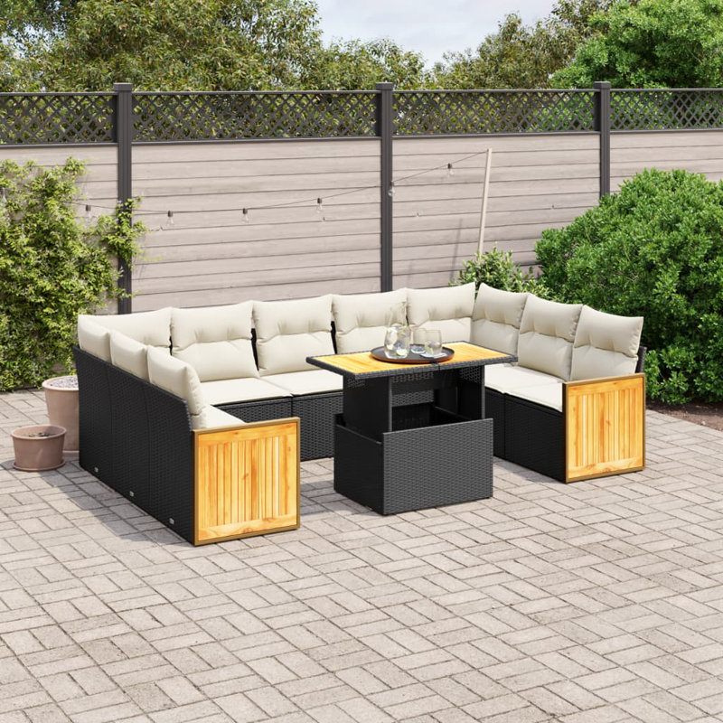 Ensemble de canapé de jardin Vidaxl - noir
