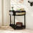 Unique Half Moon Design End Table With Sliding Rattan Door,Elegant Semi-Circle Entryway