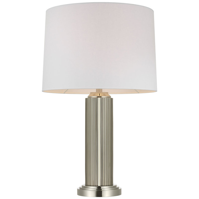 Ralph Lauren Langton 29" Table Lamp in Natural Brass with White Paper Shade, Silver