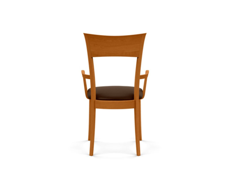 Ingrid Upholstered Arm Chair, Coffee, Natural Cherry