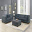 1 repose-pieds en tissu de chenille gris