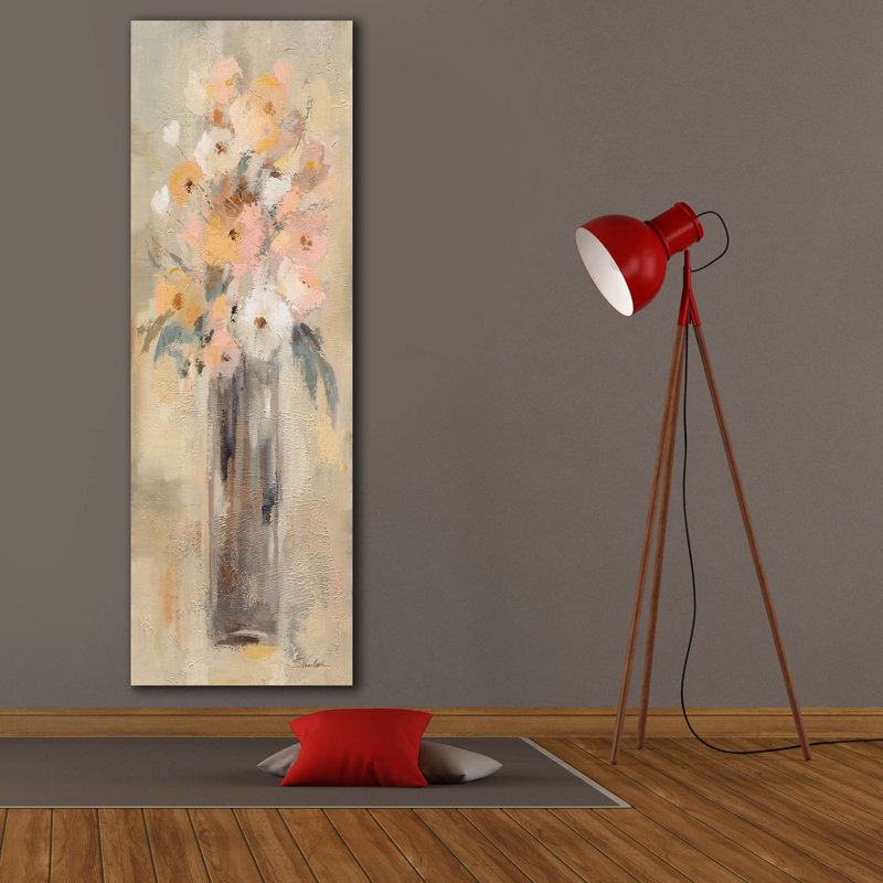 «Textured Floral 2» par Silvia Vassileva, art mural sur toile, H 60 po x l 20 po