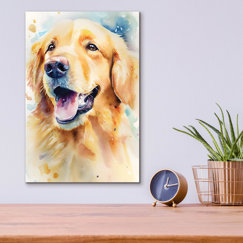 "Golden Retriever" par Petals Prints Design, H 16 po x l 12 po x P 0,13 po