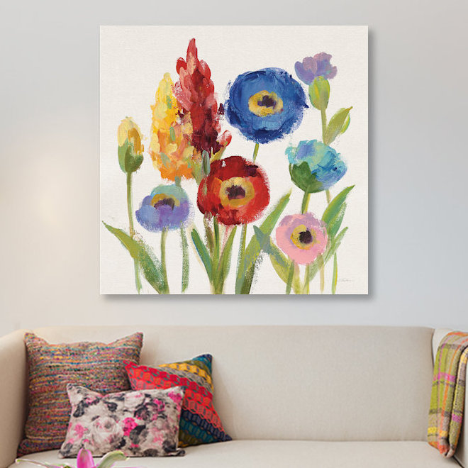 «Wild Garden I», impression sur toile tendue, H 12 po x l 12 po x P 1,5 po, Toile tendue, Pas de tapis