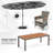 Red Barrel Studio® 10 Pieces Patio Wicker Dining Set With Double-sided Patio Umbrella 8 Armchairs Coffee-1754040336